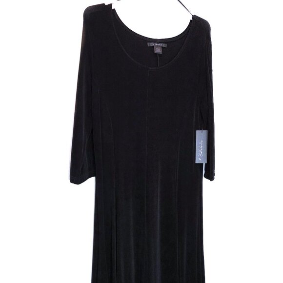 NWT Kiara Black Knit 3/4 Sleeve Dress Size M - Picture 1 of 4